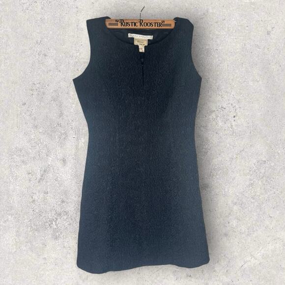 Max Studio Black Floral Textured Sleeveless Baroque Midi Dress – Size 8 LBD - Picture 6 of 10